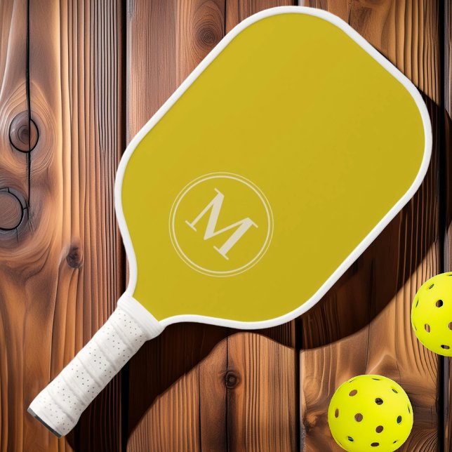 Monogramm Halbjahrsfarbe für dunkelbraune Lemonfar Pickleball Schläger (Von Creator hochgeladen)
