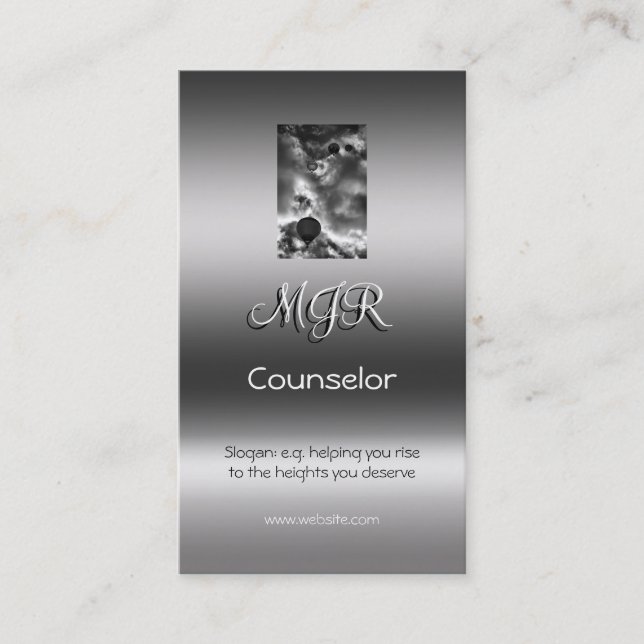 Monogramm, Heißluftballon, metallischer Effekt Visitenkarte (Vorderseite)