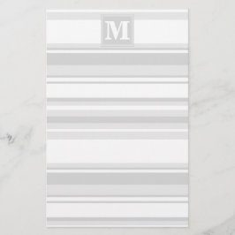 Monogramm hellgraue Streifen Briefpapier