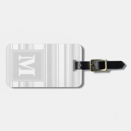 Monogramm hellgraue Streifen Gepäckanhänger