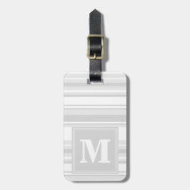 Monogramm hellgraue Streifen Gepäckanhänger