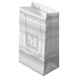 Monogramm hellgraue Streifen Kleine Geschenktüte