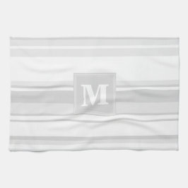 Monogramm hellgraue Streifen Küchentuch