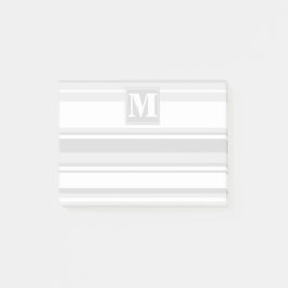 Monogramm hellgraue Streifen Post-it Klebezettel