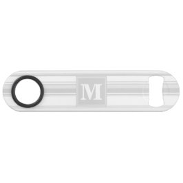 Monogramm hellgraue Streifen Speedflaschenöffner