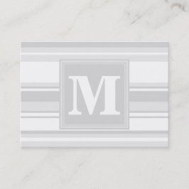 Monogramm hellgraue Streifen Visitenkarte