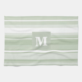Monogramm hellgrüne Streifen Küchentuch