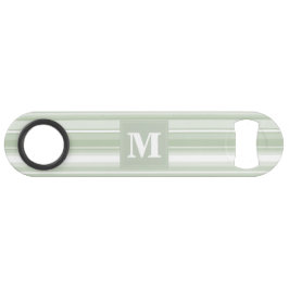 Monogramm hellgrüne Streifen Speedflaschenöffner