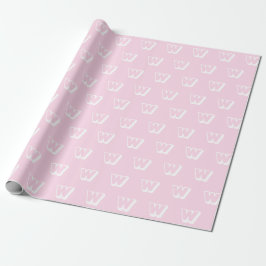 Monogramm hellrosa, weißes, individuelles Anfangsm Geschenkpapier