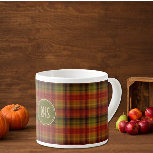 Monogramm, Herbst-Karomuster 6oz Espresso-Tasse Espressotasse