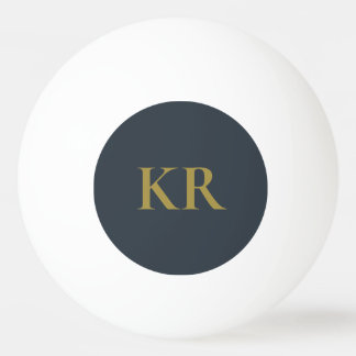 Monogramm Herren Navy Blau Gold Initialen Minimali Tischtennisball