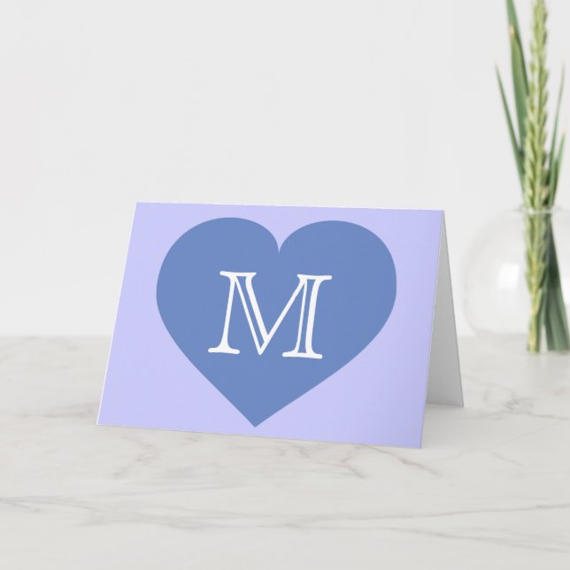 Monogramm Herz Babyblau (Vorderseite)