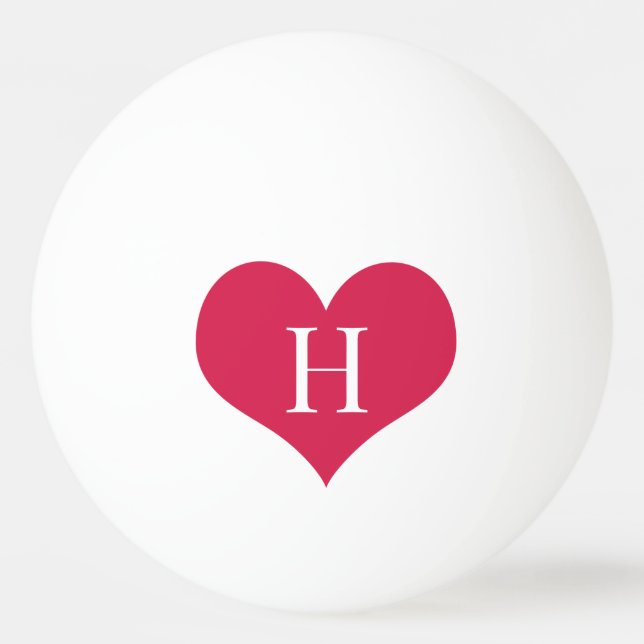 Monogramm Herz Personalisiert Tischtennisball (Vorderseite)