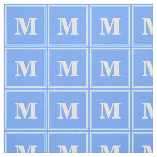 Monogramm Himmelsblau Streifen Stoff