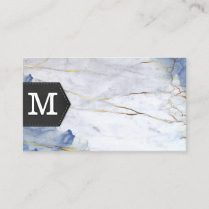 Monogramm Hintergrund aus blauem Marmor Visitenkarte