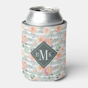 Monogramm hinzufügen   Alicia Rose Streifenmuster Dosenkühler