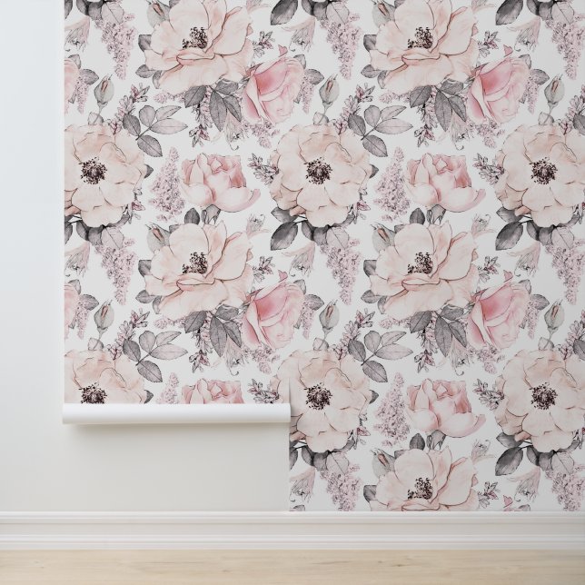 Monogramm hinzufügen | Klassisches rosa und graues Tapete (Anwendung)