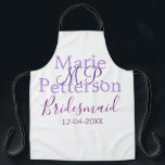 Monogramm hinzufügen Name Brief Brautjungfrauen Schürze<br><div class="desc">schönes Design</div>