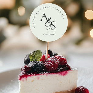 Monogramm, Hochzeit, danke Runder Aufkleber