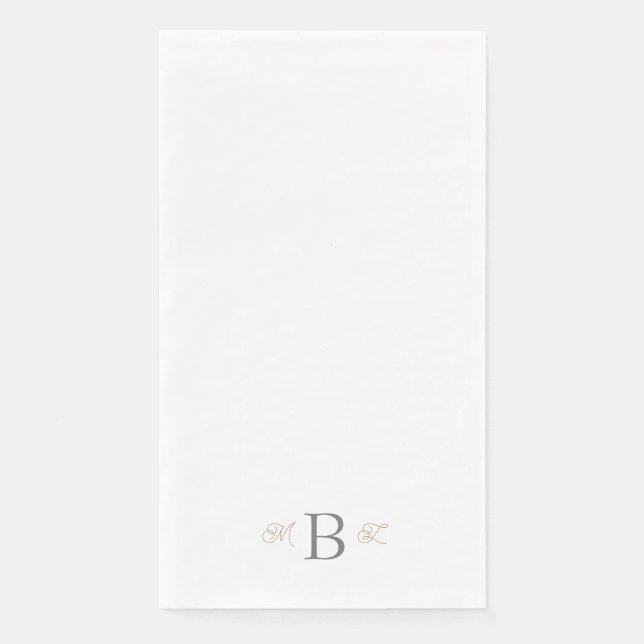 Monogramm-Hochzeit für den Gold & Silver Combo-Sch Serviette (Vorderseite)
