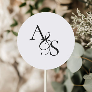 Monogramm, Hochzeit Runder Aufkleber