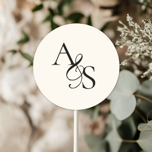 Monogramm, Hochzeit Runder Aufkleber