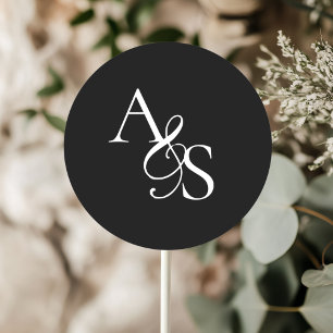 Monogramm, Hochzeit Runder Aufkleber
