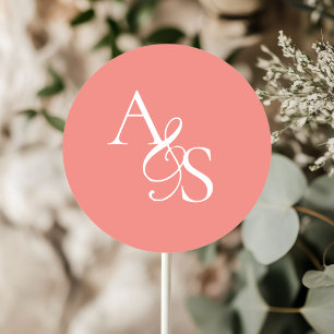 Monogramm, Hochzeit Runder Aufkleber