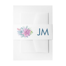 Monogramm-Hochzeit von Aquarellkülen Einladungsbanderole