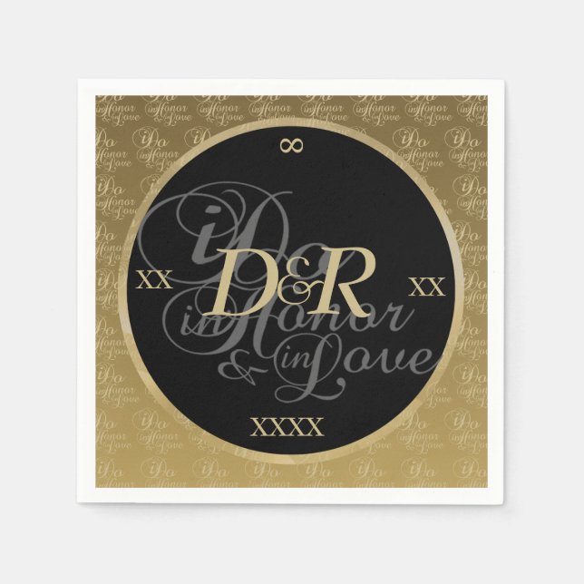 Monogramm Hochzeit von Napkins Serviette (Vorderseite)