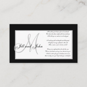 Monogramm-Hochzeit-Wunschbrunnenkarten Begleitkarte