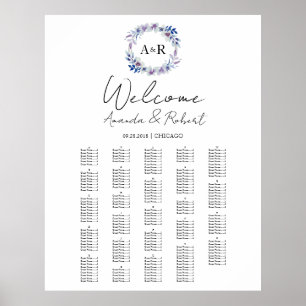 Monogramm Hochzeitkarte Poster
