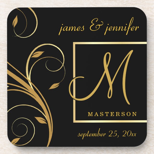 Monogramm-Hochzeits-oder Untersetzer (Vorderseite)