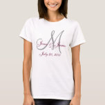 Monogramm-Hochzeits-Party-T - Shirt<br><div class="desc">Save the Date Monogramm-Hochzeits-T - Shirt. Stellen Sie diese eleganten Hochzeits-T - Shirts hoch her und geben Sie sie als Geschenke Ihrem Hochzeits-Party, indem Sie Ihre Initiale, Namen und Datum addieren. Sie können die Farben auswählen und selbstverständlich, mit Ihrer persönlichen Information besonders anzufertigen. Entwurf durch Elke Clarke©2008</div>
