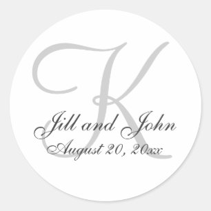 Monogramm-Hochzeitsgeschenk runder Aufkleber