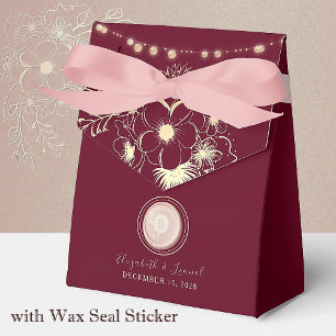 Monogramm Hochzeitsgeschenkbox Burgund Geschenkschachtel