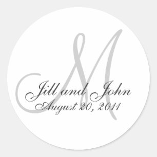 Monogramm-Hochzeitsinitialen Braut Bräutigam Siege Runder Aufkleber