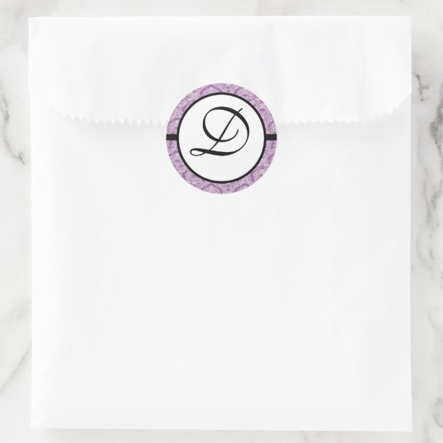 Monogramm-Hochzeitsmuschel Runder Aufkleber (Tasche)