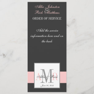 Monogramm-Hochzeitsprogramme Programm