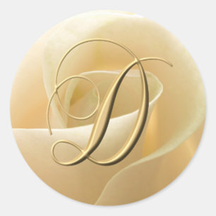 Monogramm-Hochzeitsticker - Buchstabe D Runder Aufkleber