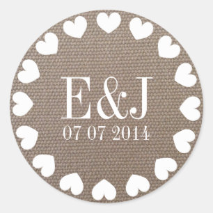Monogramm-Hochzeitsticker Einbruchtextur Runder Aufkleber