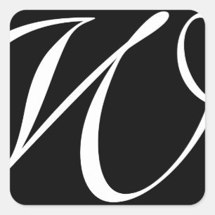 Monogramm-Hochzeitsticker Quadratischer Aufkleber