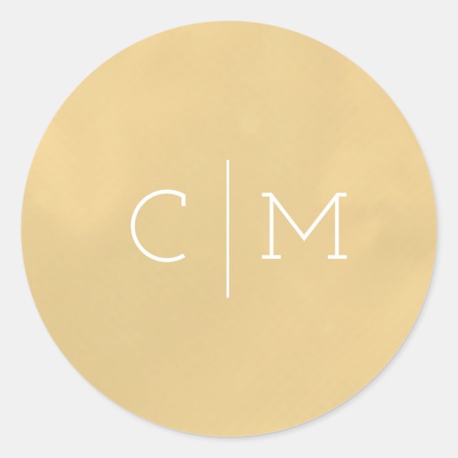 Monogramm-Hochzeitsticker Runder Aufkleber (Vorderseite)