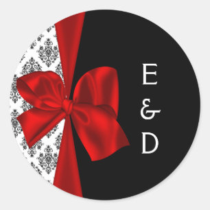 Monogramm-Hochzeitstitel Runder Aufkleber