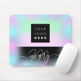 Monogramm Holograph Pink BLUE Mousepad