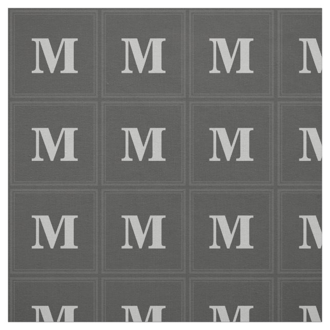 Monogramm-Holzkohlequadrate Stoff (Muster)