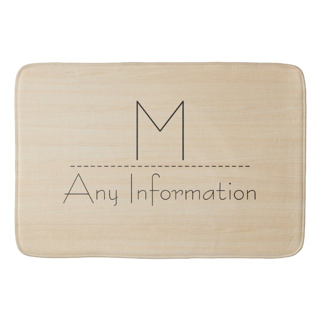 Monogramm Holzkörner Badematte (Vorderseite)