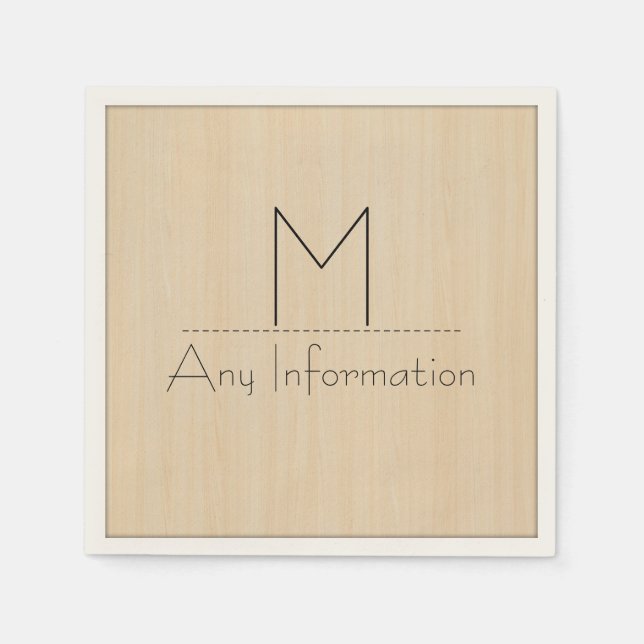 Monogramm Holzkörner Serviette (Vorderseite)