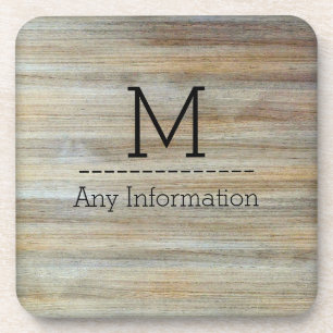 Monogramm Holzkörner-Textur #2 Getränkeuntersetzer