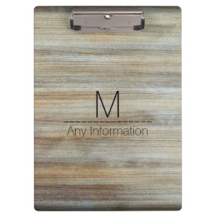 Monogramm Holzkörner-Textur #2 Klemmbrett